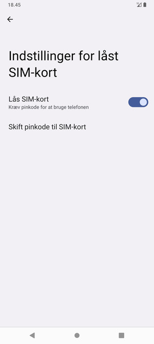 Vælg Skift pinkode til SIM-kort