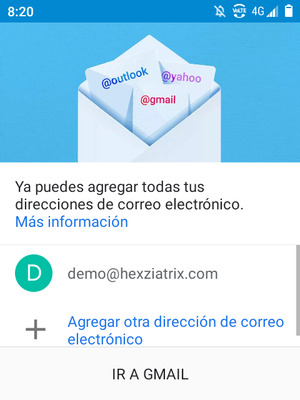Seleccione IR A GMAIL