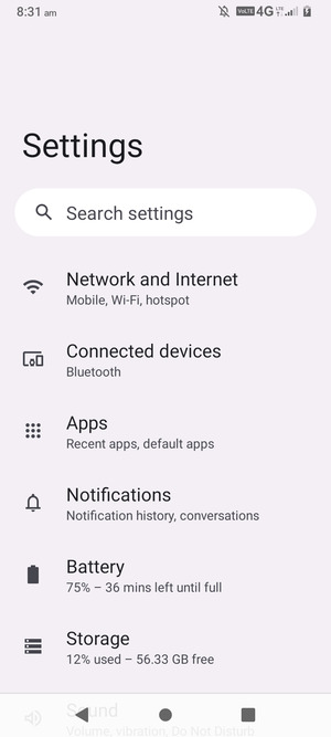 Select Network and Internet