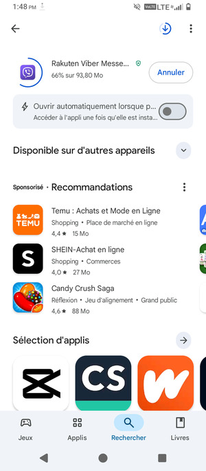Veuillez attendre la fin de la procédure d'installation