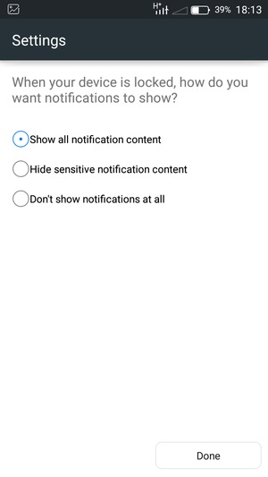 Select your preferred option and select Done