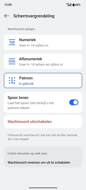 Uw telefoon is nu beveiligd met een schermvergrendeling