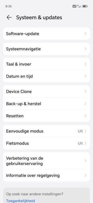 Selecteer Back-up & herstel