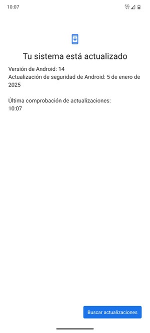 Si su teléfono está actualizado, verá la siguiente pantalla