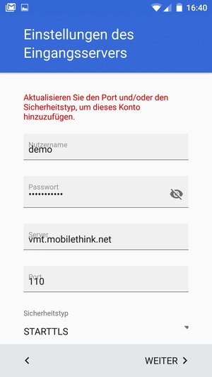 Wählen Sie Sicherheitstyp