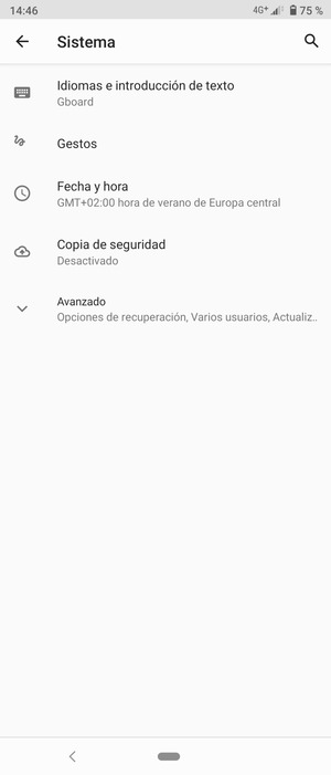Seleccione Copia de seguridad