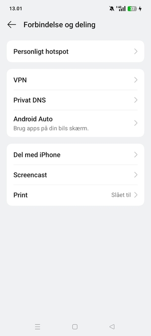 Vælg Personligt hotspot