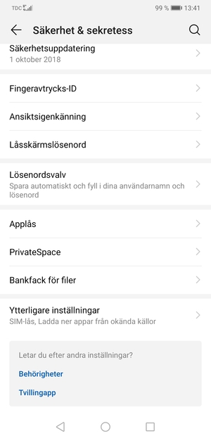 Välj Ytterligare inställningar