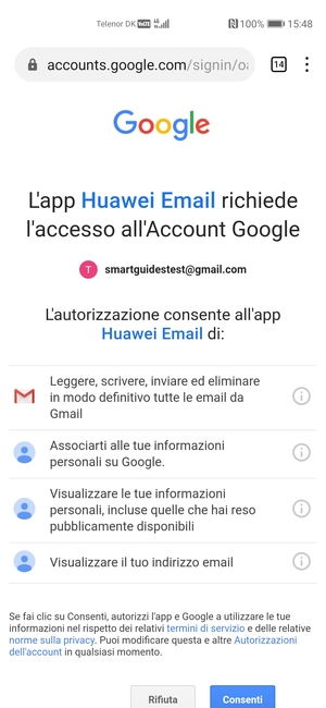 Seleziona Consenti