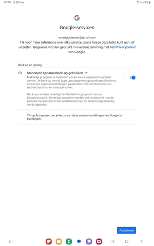 Selecteer Accepteren