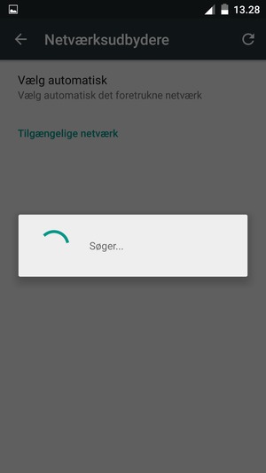 Afvent at søgningen er afsluttet