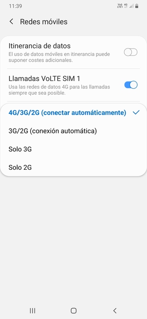 Seleccione la opción deseada