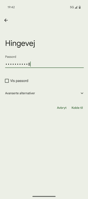 Skriv inn Wi-Fi-passord og velg Koble til