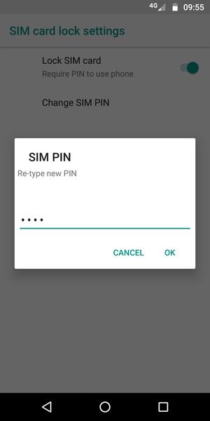 Confirm your new SIM PIN and select OK