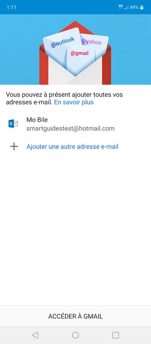 Sélectionnez ACCÉDER À GMAIL