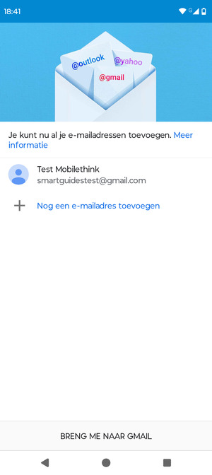 Selecteer BRENG ME NAAR GMAIL