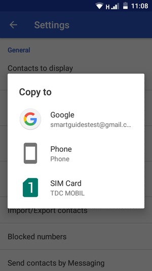Select your Google account
