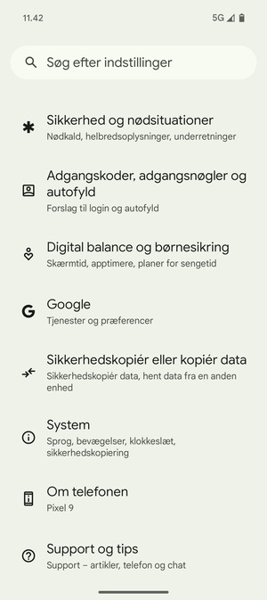 Scroll til og vælg System