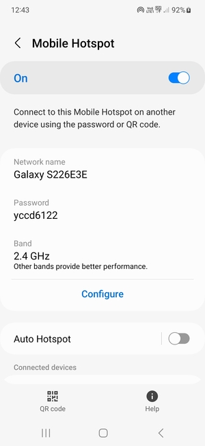 Your phone is now set up for use as a modem