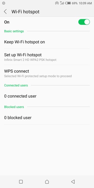 Your phone is now set up for use as a modem