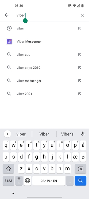 Indtast navnet på appen og vælg Søg