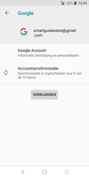 Selecteer Accountsynchronisatie