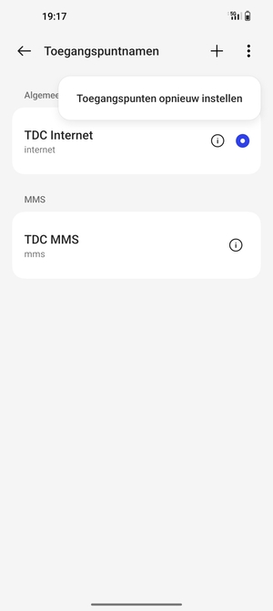 Selecteer Toegangspunten opnieuw instellen