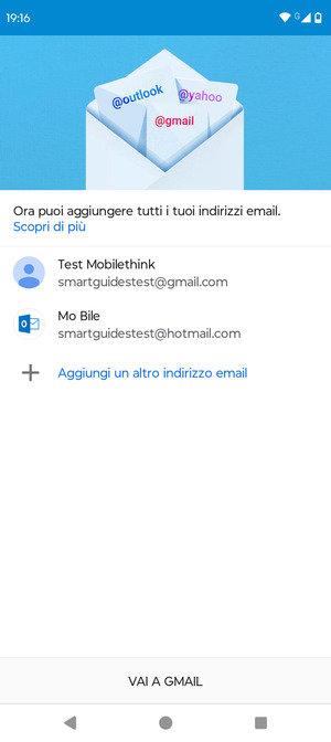 Seleziona VAI A GMAIL