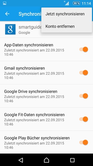 Wählen Sie Jetzt synchronisieren