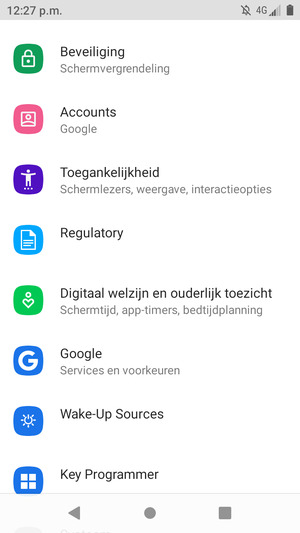 Scroll naar en selecteer Beveiliging