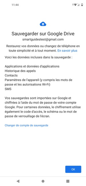Sélectionnez OK
