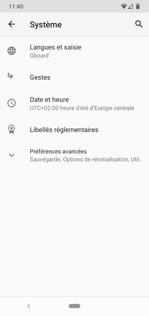 Sélectionnez Préférences avancées