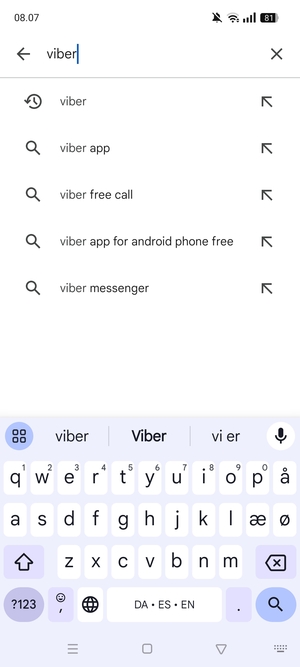 Indtast navnet på appen og vælg Søg