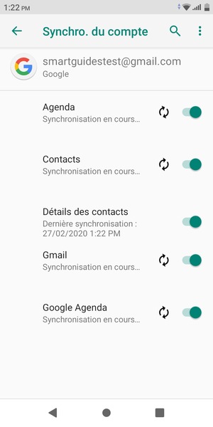 Vos informations seront synchronisées