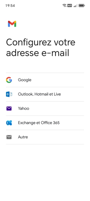 Sélectionnez Exchange et Office 365