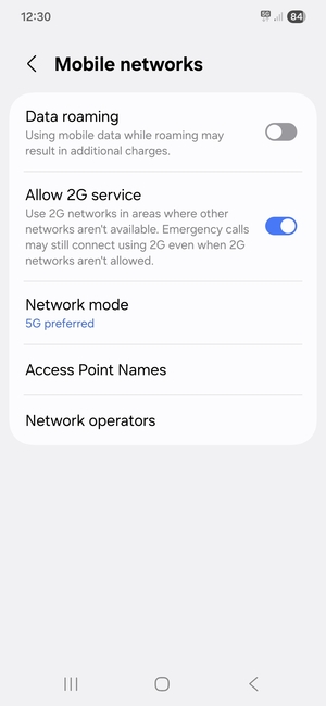Select Network mode