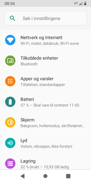 Velg Nettverk og Internett