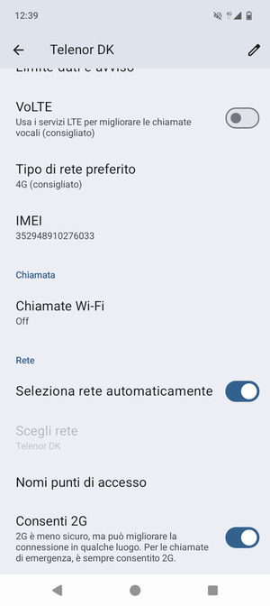Scorri e seleziona Nomi punti di accesso