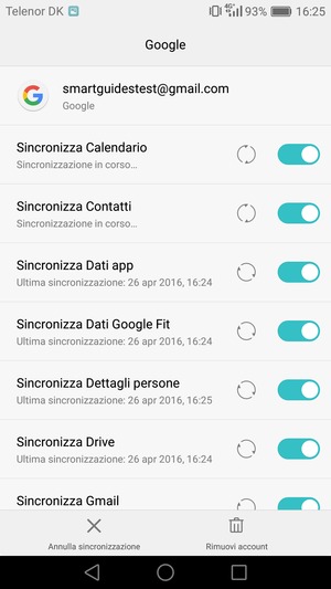 Le tue informazioni verranno sincronizzate