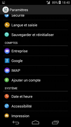 Sélectionnez Google