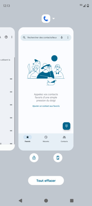 Sélectionnez Tout effacer pour fermer toutes les applications en cours d'exécution
