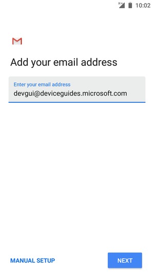 Enter your Email address and  select MANUAL SETUP