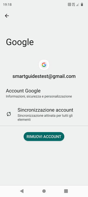 Seleziona Sincronizzazione account