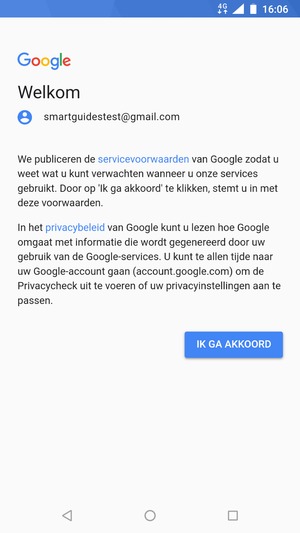 Selecteer IK GA AKKOORD