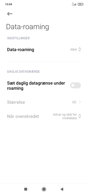 Vælg Data-roaming