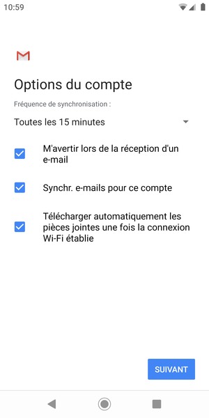 Sélectionnez SUIVANT