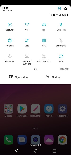 Slå av Wi-Fi og Bluetooth