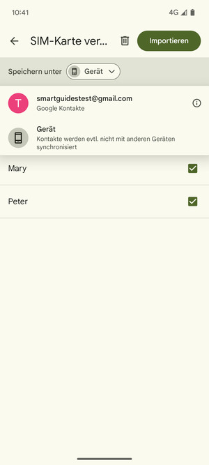 Wählen Sie Ihr Google Konto