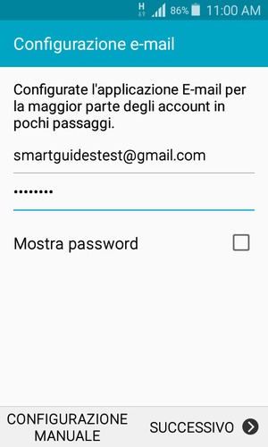 Inserisci il tuo indirizzo Gmail o Hotmail e password. Seleziona SUCCESSIVO