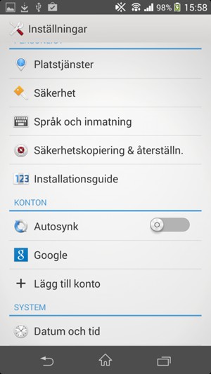 Välj Google